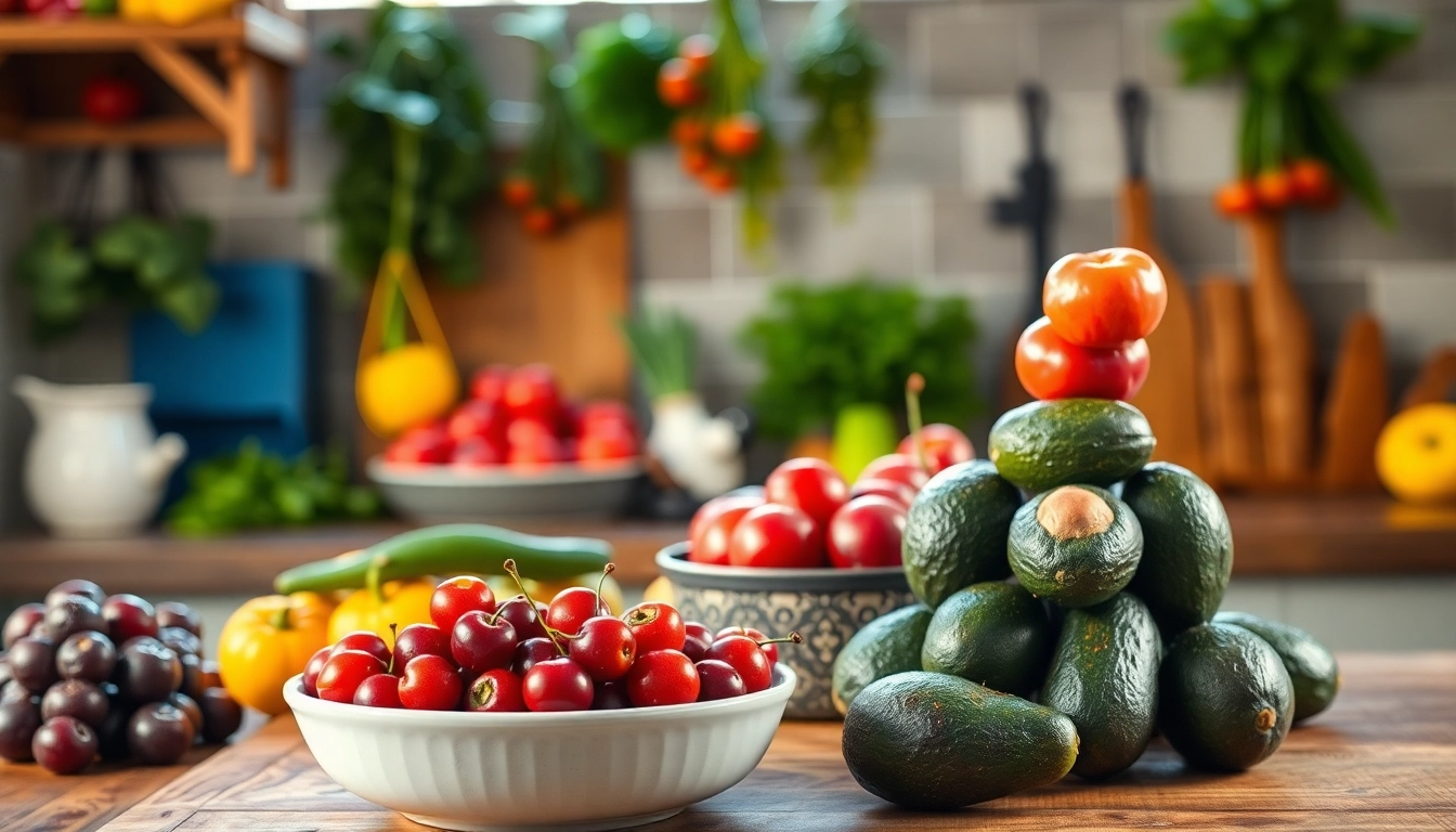 Explore natural ways to increase fertility by showcasing fresh fruits and vegetables arranged in a welcoming kitchen.