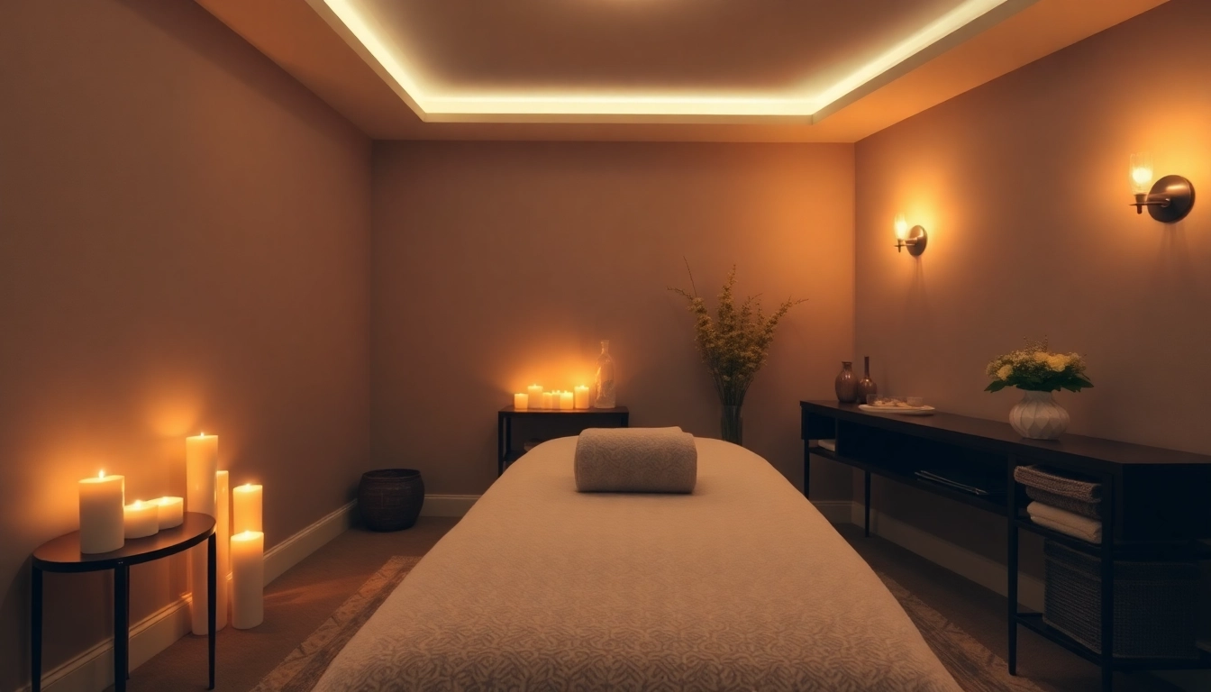 Experience the soothing atmosphere of an Adult massage in a calming therapy room with soft lighting.